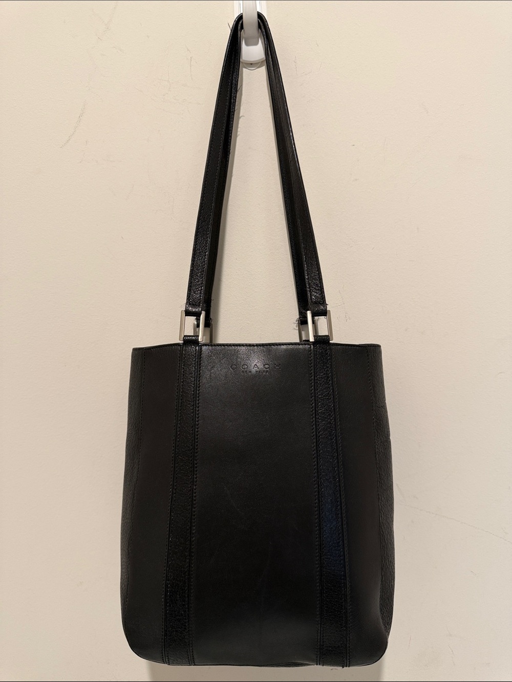 Coach Black Leather Bridle Collection Tote 1999 Shoulder Bag with Dual Straps